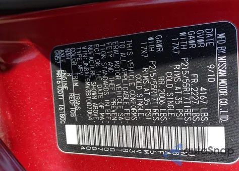 2011 Nissan Juke Sv z USA, uszkodzony, nr VIN JN8AF5MV3BT007004